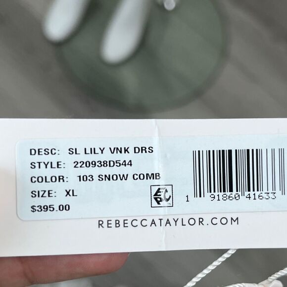 Rebecca Taylor Women Size XL White Lily Silk Floral Tiered Ruffle Mini NEW Dress - Picture 16 of 17